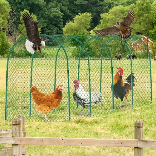 UNIFAMILY Chicken Tunnel, Chicken Coop Run, 157×31 Inches Chicken Tunnels for Outside Yard, Easy Installation Tunnel Runs Suitable for Chick, Duck, Rabbit, Large, Green