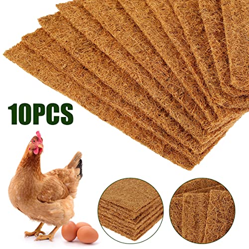 10PCS Chicken Nesting Pads for Chicken, 13x13 Washable Nesting Box Pads, Reusable Hens Nest Bedding Mats, Natural Bird Nest Liner, for Indoor Outdoor Hen Laying Eggs