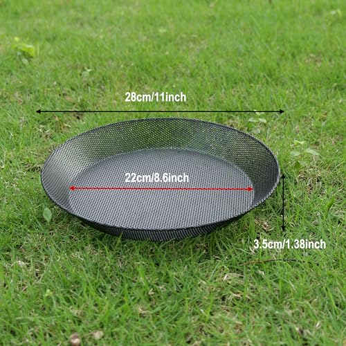 2pcs Metal Round Bird Feeders Tray, Wild Birds Seed Feeder, Mesh Tray Outdoor Accessory for Humming Bird Feeders Station - color: Metal Tray(28CM)*2
