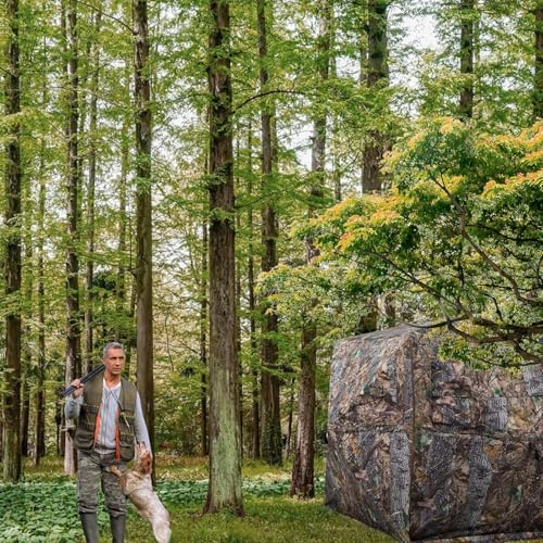 Hunting Blind 270/360 See Through Deer Blind, Pop Up Ground Blind | 2/3/4 Person Camouflage Tent, Portable Concealed Shelter with Carrying Bag, Silent Sliding Windows, Windproof Bottom Layer - size: 3-4 Person, style: 360