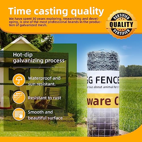 Chicken Wire Mesh 13.7in x 236in Hexagonal Poultry Wire Netting | Galvanized Hardware Cloth, Garden Fence Barrier Mesh, for Pet Rabbit Garden Chicken Wire Fencing - size: 13.7" x 236" 1inch
