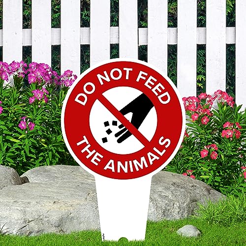 Do Not Feed the Animals Sign, 9"x17", Heavy Duty Integrated Ground Stakes, Indoor/Outdoor Use, Rust Free Aluminum Composite, Made in USA by My Sign center - color: Animals, size: 9"x17"