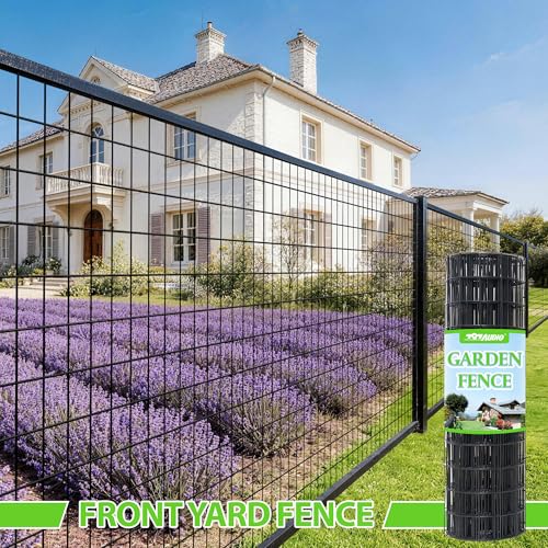 Black PVC Coated Welded Wire Fencing,2"x3" 16 Gauge,48inch H x 100ft L Garden Wire Fence Roll,2/3/4/5/6ft Tall x 50/100 ft Long Hardware Cloth Metal Mesh for Yard,Farm,Chicken,Dog,Vegetable Protection - color: Black, size: 2"x3" 48inx100ft