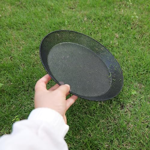 2pcs Metal Round Bird Feeders Tray, Wild Birds Seed Feeder, Mesh Tray Outdoor Accessory for Humming Bird Feeders Station - color: Metal Tray(28CM)*2