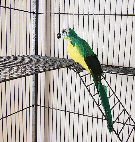 Panana 69inch Height Large Bird Cages Parrot Cage Wide Flight Metal Animal Cage for Budgie Parakeet Conure with Rolling Stand Wheels (Black)