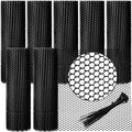6 Rolls Plastic Chicken Wire Fencing Mesh 120 x 15.7 Inch Each Plastic Mesh Fence with Zip Ties Hexagonal Poultry Netting Garden Fencing Cat and Bird Netting (Black) - color: Black