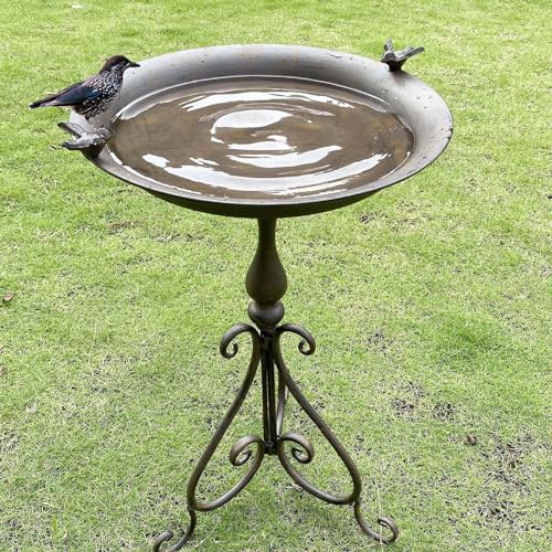 Dia 18" W*28" H Large Metal Bird Bath with Stand, Bird Baths for Outdoors | Bird Bath for Outside,Metal Bird Feeder,for Garden Yard Decor