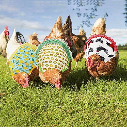 PETKNOWS 3 Pack Chicken Saddles for Hens with Elastic Straps | Cotton Fabric, Feather Protection for Small Medium Large Hens, Wing Elastic Straps, Hen Apron Care Supplies - color: Red Yellow Green
