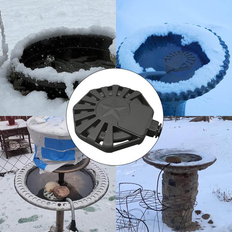 500Watt Outdoor Aluminum Cast Pond De-icer, Thermostatic Control Bird Bath Heater,Chicken Water Heater,Stock Tank Heater for Livestock Poultry Cows,Horses,Birds,Wildlife Drinking for Winter