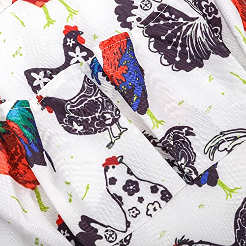 AVLA Chicken Egg Collecting Apron, 12 Deep Pockets Egg Gathering Holding Aprons, Farmhouse Egg Carrier Apron for Hens, Duck, Goose Eggs, Women, Adults, Housewives