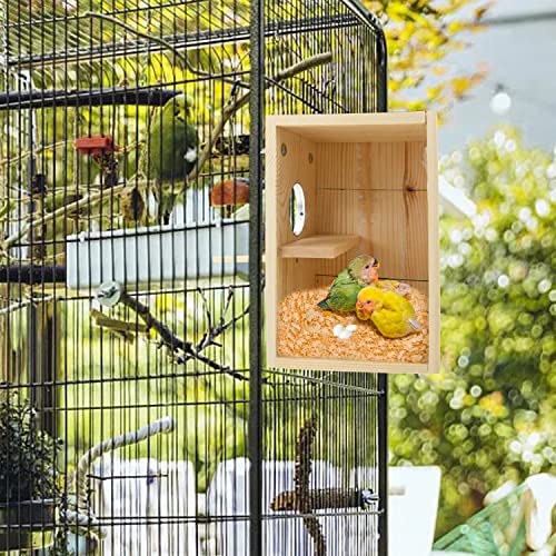 Bird Nest Box Parakeet Breeding Nest Box Bird Nest House Wooden Acrylic Transparent Breeding Box for Finch Lovebirds Cockatiel Budgie Conure Parrot - size: Small