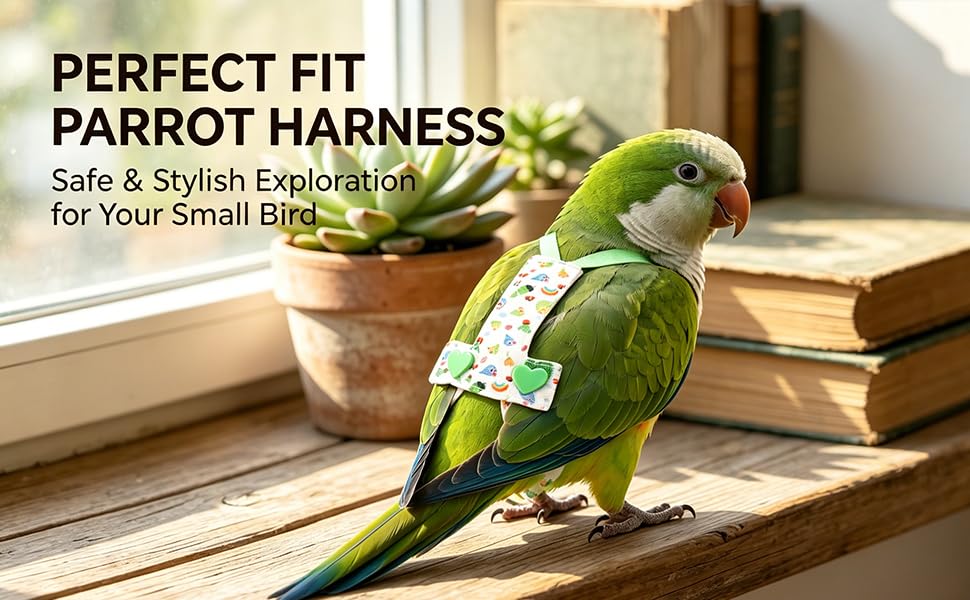 Haofy Parrot Flight Suit Lightweight Adjustable Bird Harness with Backstrap Design Safe Escape Proof for Outdoor Travel Cute Parrot Outfit Wings Free Movement (Style 1) - size: Style 1