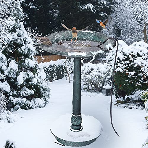 1 Pack Upgrade Bird Bath Heater for Outdoors, 60 Watts Birdbath Deicer | Pond Deicer Water Heater Thermostatically Controlled with Auto Shut off Function for Patio Lawn Winter (Army Green) - color: Army Green