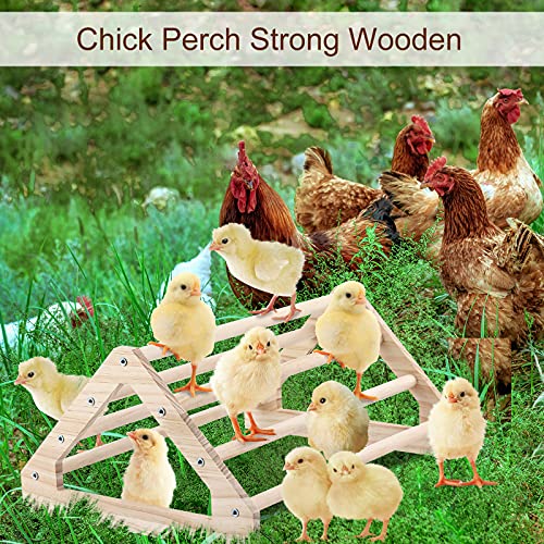 Wooden Chick Perch Stand, Pine Chicks Roosting Bar, Jungle Gym Perch Toys for Chicken Coop & Brooder, Bird Perch for Baby Chicks & Parrots (Large) - color: Large