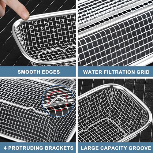 Utensil Drying Rack, 2 Pack Utensils Holder Dishwasher Silverware Basket | Compact Dish Rack, Kitchen Counter Drainer, Chopsticks, Spoons, Forks, Knifes Drainer Organizer - size: S, M, L