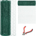 48'' x 50' Green Chicken Wire Fencing, 1 inch Chicken Wire and 19 Gauge Poultry Netting, Garden Mesh Fence Roll for Floral Arrangements/Crafts/Farm/Livestock/Pet Protection - size: Green 48'' x 50'
