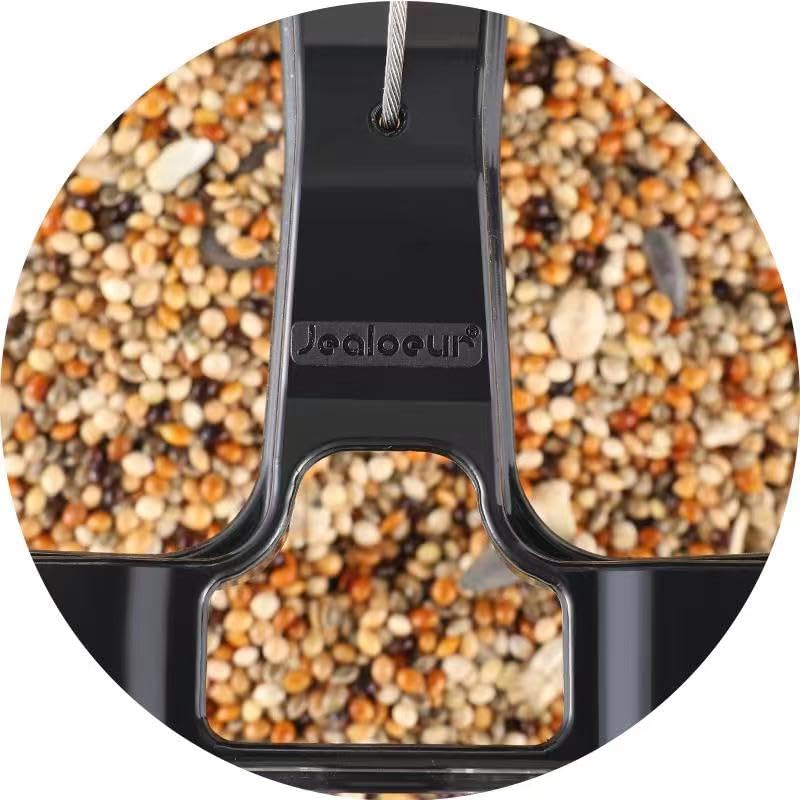 Jealoeur Bird Feeders for Outdoors Hanging Bird Feeder Wild Birds Seed, Black 2 Pack - color: Black 2 pack