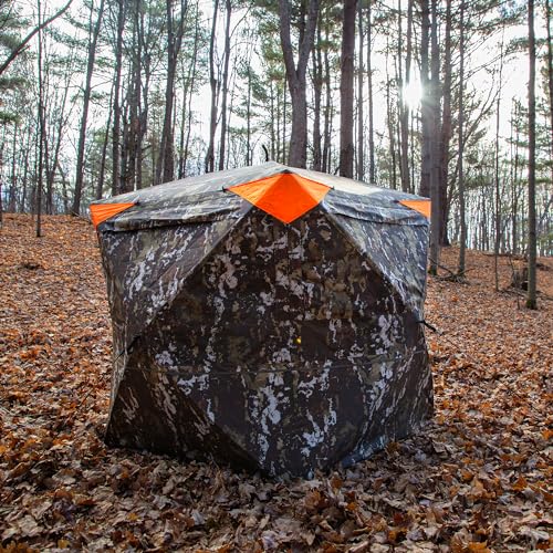 Barronett Blinds® Overwatch, Portable Hunting Blind, View-Through Mesh, Silent Shooting Windows, Crater™ Harvest, 75” x 88” x 88”, VR400CH