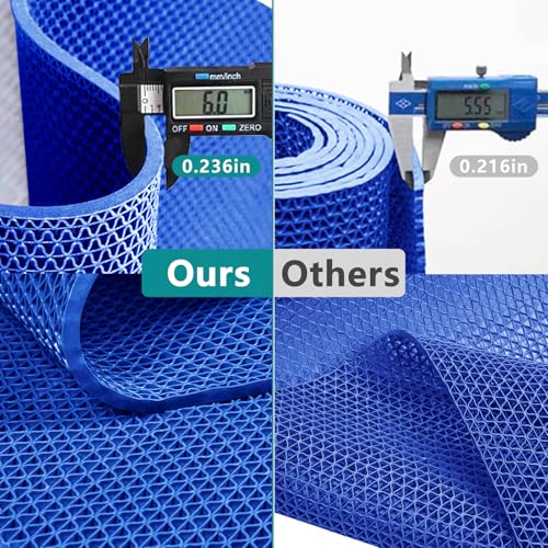 WochiTV Non Slip Drainage Mats PVC Pool Floor Mat 0.23'' Thick Outdoor Indoor Parking Space Mat for Bathroom Garage Basement Backyard Commercial Kitchen 3x3.3Ft Blue - color: Blue, size: 3 x 3.3 ft