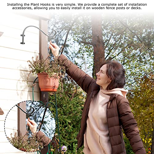 12 Inch Plant Hangers Outdoor,6 Pack Heavy Duty Plant Hanger Bracket | Hanging Basket for Plants Outdoor Brackets,80lbs Weight Capacity for Hanging Baskets,Bird Feeders,Lanterns and Wind Chimes - size: 12inch-6pcs