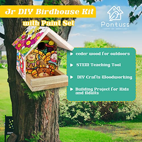 DIY Birdhouse Kit with Paint Set - Kids' Wood Craft Kits - Make a Bird House Kit for Kids - DIY Woodcraft Building Projects for Kids and Adults- STEM Teaching Tools