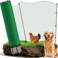 Temporary Fence with Posts, 3‘x100‘ Animal Barrier Dog Portable Fencing | with Fiberglass Stake Windbreak Rope, Safety Snow Plastic Netting for Garden Backyard Outdoor for Chickens or Other Animals - size: 3x100FT