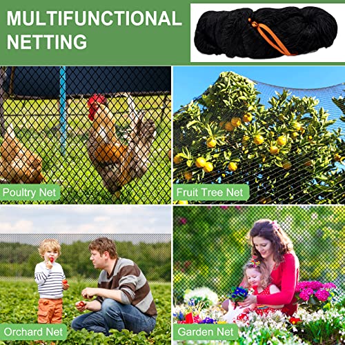 DQS Bird Netting 100’ x 100’with 1" Mesh, Poultry Netting for Chicken Coop | Garden Netting for Fruit Tree Against Aviary, Deer, Squirrel, Heavy Duty Nylon Hawk Netting for Chicken Run - size: 1", 100' x100'