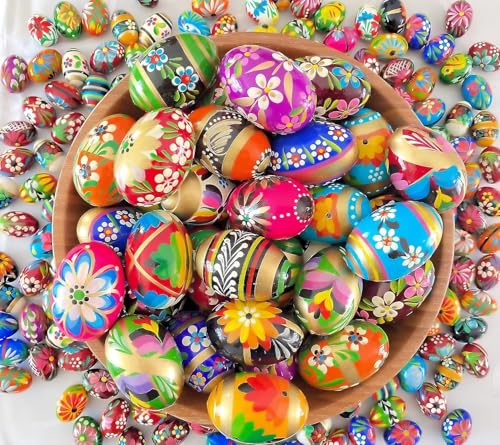 Pisanki Easter Eggs Set of 12 Medium, Polish Easter Decor and Rustic Easter Eggs for Spring Tabletop Display and Festive Home Decor Handcrafted in Poland - size: Set of 12 Medium