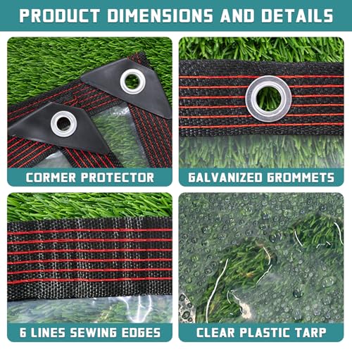 Clear Tarps with Grommets - 5X7 Plastic Tarp Heavy Duty Waterproof Clear Patio Enclosure Plastic, Tarpaulin for Greenhouse Outside Porch Chicken Coop Gazebo Plant Garden - size: 5x7FT