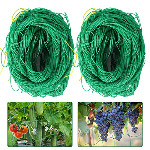 Kikhope Trellis Netting for Climbing Plants, 2 Pack 5.9 ft x 16.4 ft Heavy Duty Garden Trellis Netting for Cucumber, Vine, Tomato, Plants Trellis Net for Climbing Vine Plants Fruits & Vegetables - size: 5.9ft x 16.4ft (2 Packs)