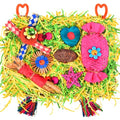 KATUMO Bird Toy, Large Size Grass Mat Foraging Shredding Hanging Toy | Natural Grass Mat, Easy to Hang, Relieve Boredom, Ideal for Cockatiel Conure Lovebird Parakeet Small and Medium Birds - style: Candy