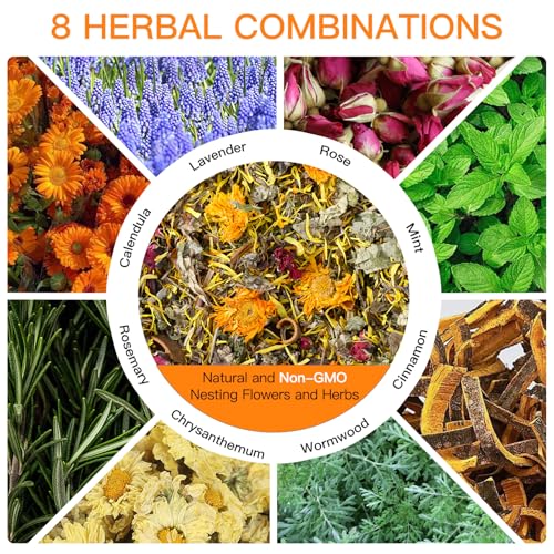 21 Oz Chicken Nesting Herbs Flowers Premixed Dried Poultry Herbs Natural Nesting Box Pads Roost House Lime Feed Grit Herbs Bedding Supplies for Chicken Duck Coop Feeder Freshness Egg Laying Coop Smell - size: 1.3 Pound