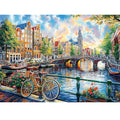 Jigsaw Puzzles 300 Pieces for Adults Bike Puzzles for Kids Ages 8-10 10-12 | River Bridge Town City Scenery Puzzle Games 300 Piece Puzzle Recycled Cardboard Puzzles Educational Toys Gift Family - color: Bike