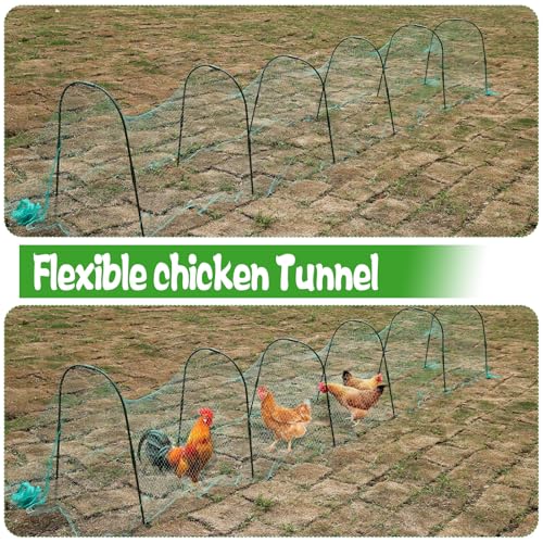 2.1 x 32.8 FT Portable Chicken Tunnel - Outside Chicken Coop Tunnel, Quick Install Yard Coop for Chicken, Ducks, Rabbits & More