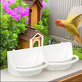 Bird Feeder for Cage, Hanging Plastic Feeder with Hooks, Large Capacity Water Food Bowl Cage Accessories, Water Dispenser with Perches for Small Bird Parakeet Cockatiel Canary Parrot