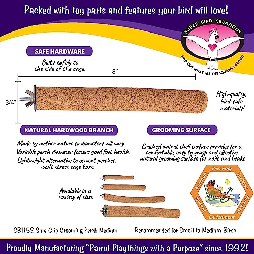 Super Bird Creations Sure-Grip Grooming Perch, Medium