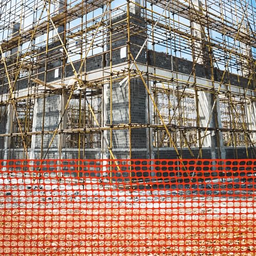 Houseables Plastic Mesh Fence, Construction Barrier Netting, Orange, 4'x100' Feet, 1 Roll, Garden Fencing, Fences Wrap, Above Ground, for Snow, Poultry, Chicken, Safety, Deer, Patio, Garden Netting - color: Orange