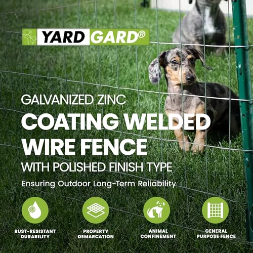 YARDGARD 1/2 in. x 1 in. Mesh Welded Wire Fence Roll, 36 in. x 100 ft., 16-Gauge Galvanized Steel Fence for Rabbit Fence, Chicken Coop, Cage Wire, Garden Protection and Small Animal Enclosures - size: 36 in. x 100 ft.