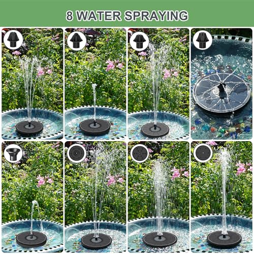 Yzert Solar Fountain for Bird Bath Direct Sunlight High Efficiency 3.5W Glass Panel Solar Water Fountain Outdoor Garden Flower (Black) - color: Black