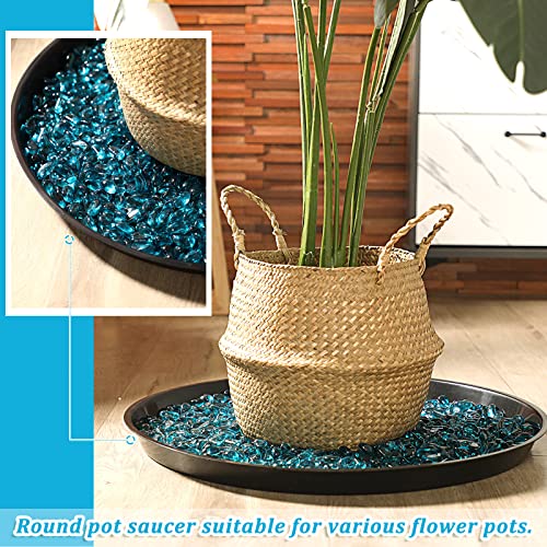 Eccliy 6 Pack Plastic Plant Saucer Heavy Duty Planter Saucers Large Plant Pot Saucers Plastic Water Trays for Indoors and Outdoors Flower Plant Plant Drip (Black,25 Inch) - color: Black, size: 25 Inch, style: Round