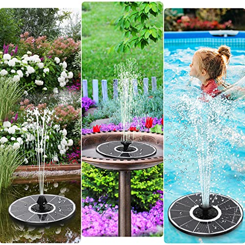 Yzert Solar Fountain with 2000 mAh Battery Backup Works in Cloudy, Glass Solar Powered Bird Bath Fountains with 7 Nozzles, 3.5 W Solar Fountain Pump for Birdbath,Garden, Outdoor, Pond - color: White