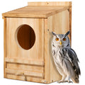 Barn Owl House,Owl Nesting Box for Outside, Wooden Screech Owls Nesting Box | Large Caliber Round Hollow Outdoor Bird's Boxes, Suitable for Wildlife Screech, Barred, Great Horned, Barn Owls - size: 10.2''x 7.5''x 14''