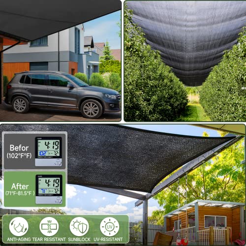 70% Shade Cloth 6.5ftx13ft Anti-Aging Sun Mesh UV Resistant Net, Sunblock Garden Tarp for Plant Cover, Greenhouse, Barn or Kennel, Flowers, Plants, - size: 6.5ftx13ft