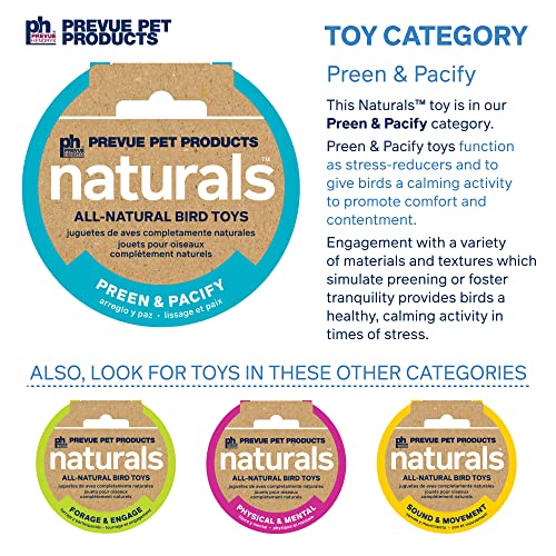 Prevue Hendryx Naturals Preen & Pacify Coco Rope Mini Bird Toy 62803 | Accessories for Parakeets, Conures, Cockatiels, Budgies, and Small to Medium Birds
