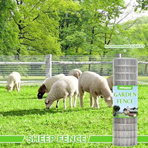 Metal Garden Fence, Hot Dip Galvanized After Welding, 2"x4" 14 Gauge, 72inch H x 50ft L Welded Wire Fencing,2/3/4/5/6ft Tallx50/100 ft Long Hardware Cloth for Yard,Farm,Chicken,Dog,Vegetable Protect - color: Galvanized, size: 2"x4" 72inx50ft