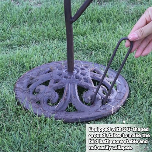 36.8" H Bird Houses for Outside, Metal Bird Bath,Birdhouses for Outdoors | 3-IN-1,Freestanding with Cast Iron Base Bird Feeder, Outdoor Garden & Courtyard Decoration