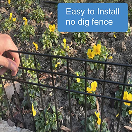 32x10-inch No Dig Animal Barrier Fence, 20 Pack Black Dig Protective Fence with 1.5 inch Spike spacing, Dog/Rabbit/Groundhog Underground Defence, for Outdoor Garden Patio - size: 32x10-20P black