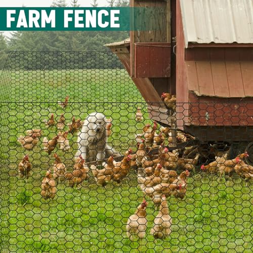 GlikCeil 24 in x 200 ft Chicken Wire Fencing Metal Floral Chicken Wire Mesh for Crafts Poultry Garden, 1 Inch Hexagonal Galvanized Hardware Cloth Netting for Poultry Coop Barrier Rabbit Cage(Black) - color: Black, size: 24 in X 200 ft