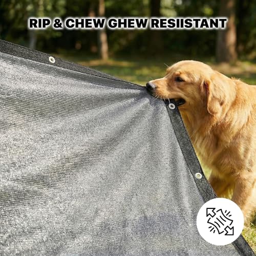 Amgo 90% UV Block Sun Shade Cloth for Dog Kennel Cover, 2' x 2' Grey Pet Playpen Sunshade with Grommets, Durable Mesh Tarp for Crate, Patio, Stable,Chicken Coop & Outdoor Privacy Screen. - color: Grey, size: 2' x 2' Custom Size