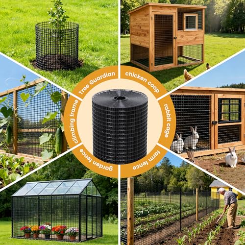 19 Gauge Hardware Cloth 48inx100ft 1/2 in Predator Proof Chicken Wire Fence | Stronger Than Chicken Wire Welded Wire Mesh for Garden, Chicken Coop, Rabbit Snake Protection Poultry Netting - size: 1/2in 48'' X 100'